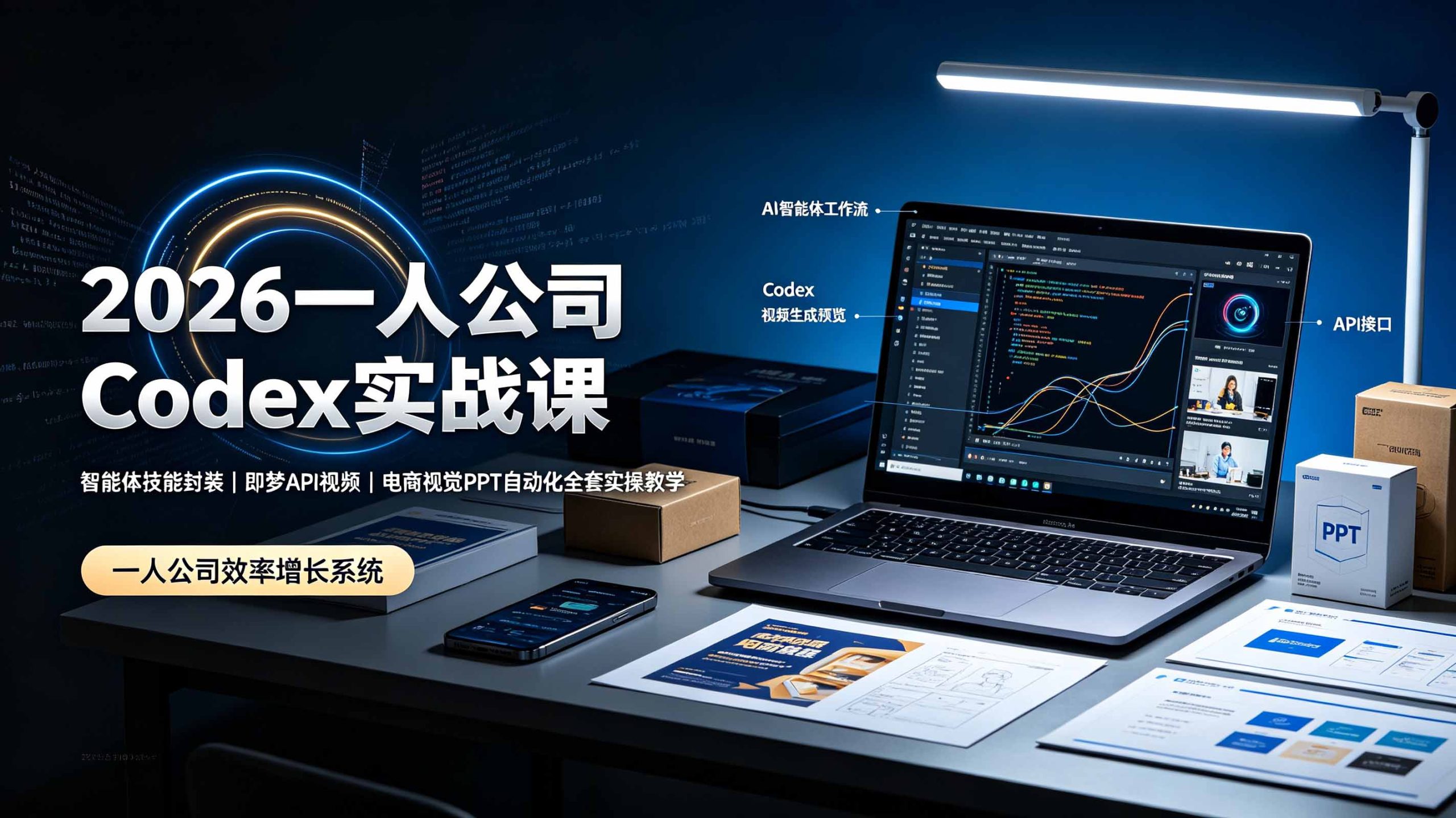 2026一人公司Codex实战课◆智能体技能封装｜即梦API视频｜电商视觉PPT自动化全套实操教学-问小徐资源库