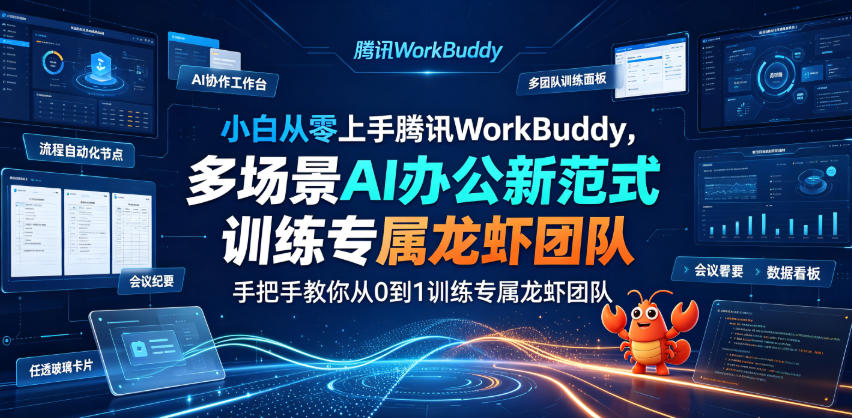 小白从零上手腾讯WorkBuddy，多场景AI办公新范式实战，手把手教你从0到1训练专属龙虾团队-问小徐资源库