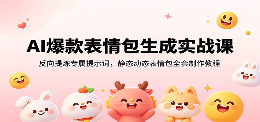 AI爆款表情包生成实战课：反向提炼专属提示词，静态动态表情包全套制作教程-问小徐资源库