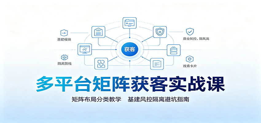 多平台矩阵获客实战课：矩阵布局分类教学，基建风控隔离避坑指南-问小徐资源库