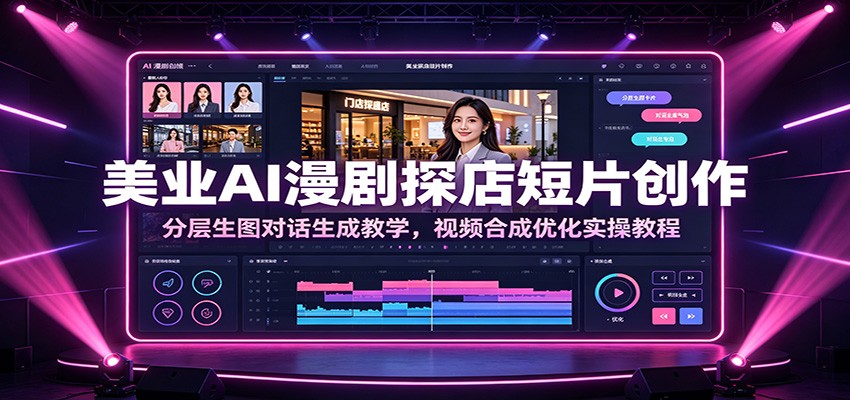 美业AI漫剧探店短片创作：分层生图对话生成教学，视频合成优化实操教程-问小徐资源库