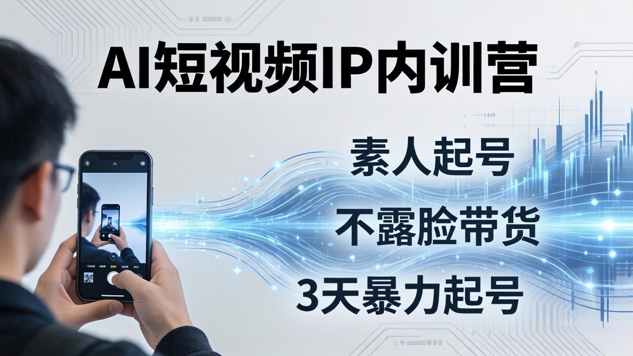 2026AI短视频IP内训营-更新：从素人起号到不露脸带货，3天暴力起号全流程拆解-问小徐资源库