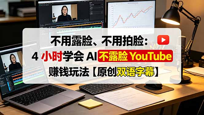 不用露脸、不用拍脸：4 小时学会 AI 不露脸 YouTube 赚钱玩法【原创双语字幕】-问小徐资源库