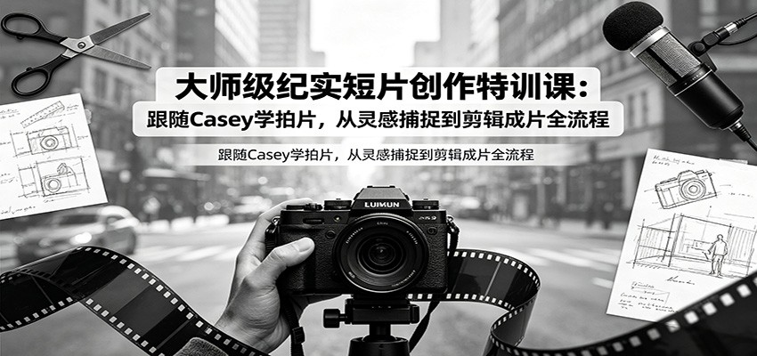 大师级纪实短片创作特训课:跟随Casey学拍片,从灵感捕捉到剪辑成片全流程-问小徐资源库