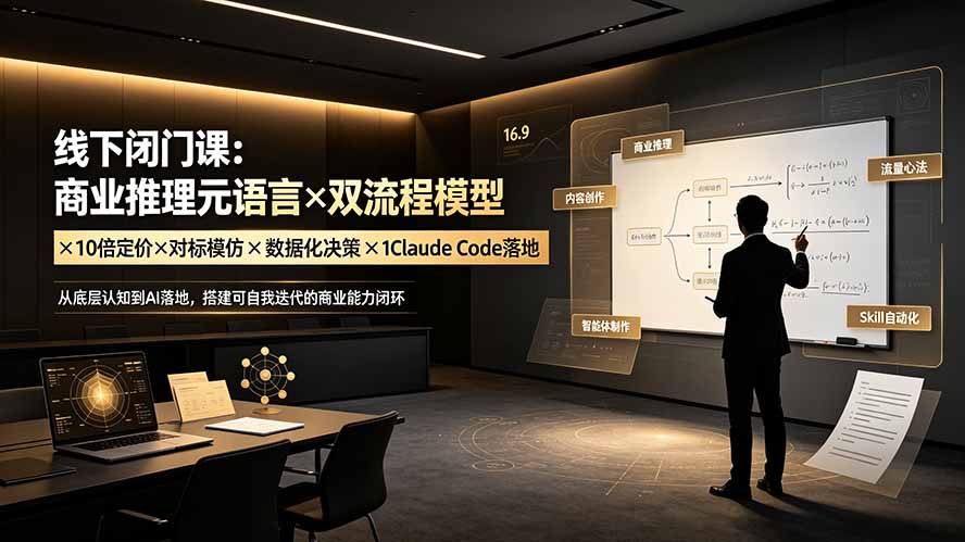 线下闭门课：商业推理元语言×双流程模型×10倍定价×对标模仿×数据化决策×Claude Code落地，击穿认知盲区-问小徐资源库