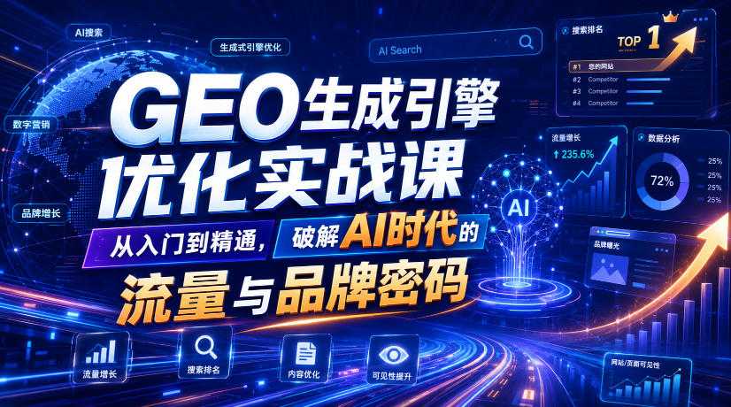 GEO生成引擎优化实战课,从入门到精通,破解AI时代的流量与品牌密码-问小徐资源库
