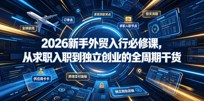 2026新手外贸入行必修课，从求职入职到独立创业的全周期干货-问小徐资源库
