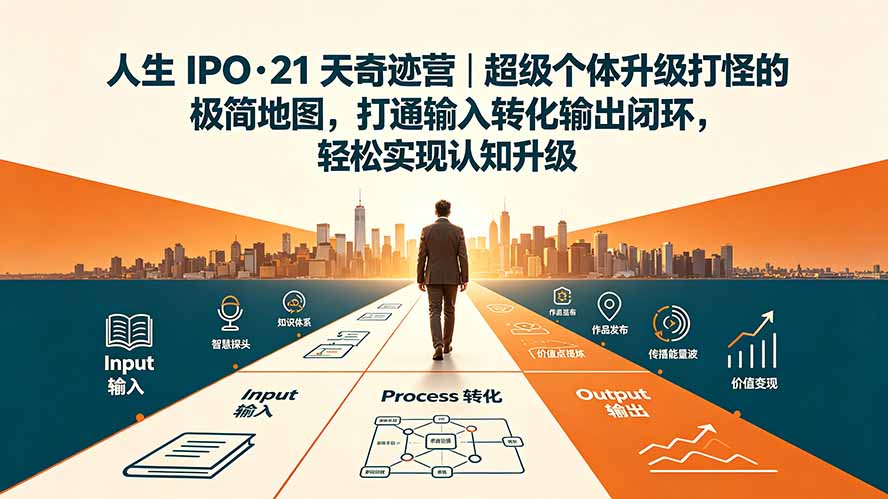 人生 IPO-21 天奇迹营｜超级个体升级打怪的极简地图，打通输入转化输出闭环，轻松实现认知升级-问小徐资源库