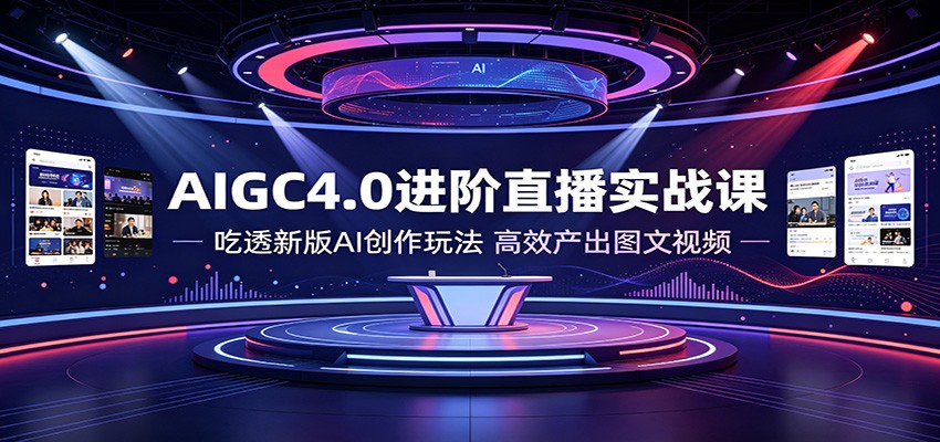 AIGC4.0进阶直播实战课：吃透新版AI创作玩法，高效产出图文视频-问小徐资源库