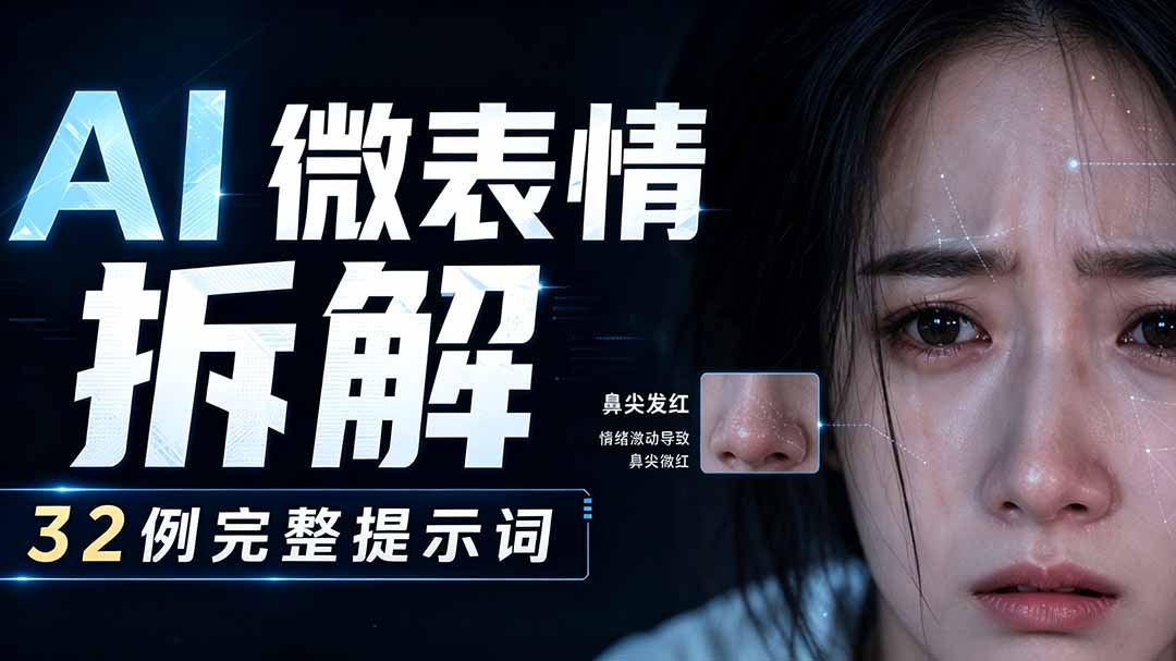 AI微表情拆解提示词合集，精准调控AI角色表情，告别塑料感、AI面瘫脸。-问小徐资源库
