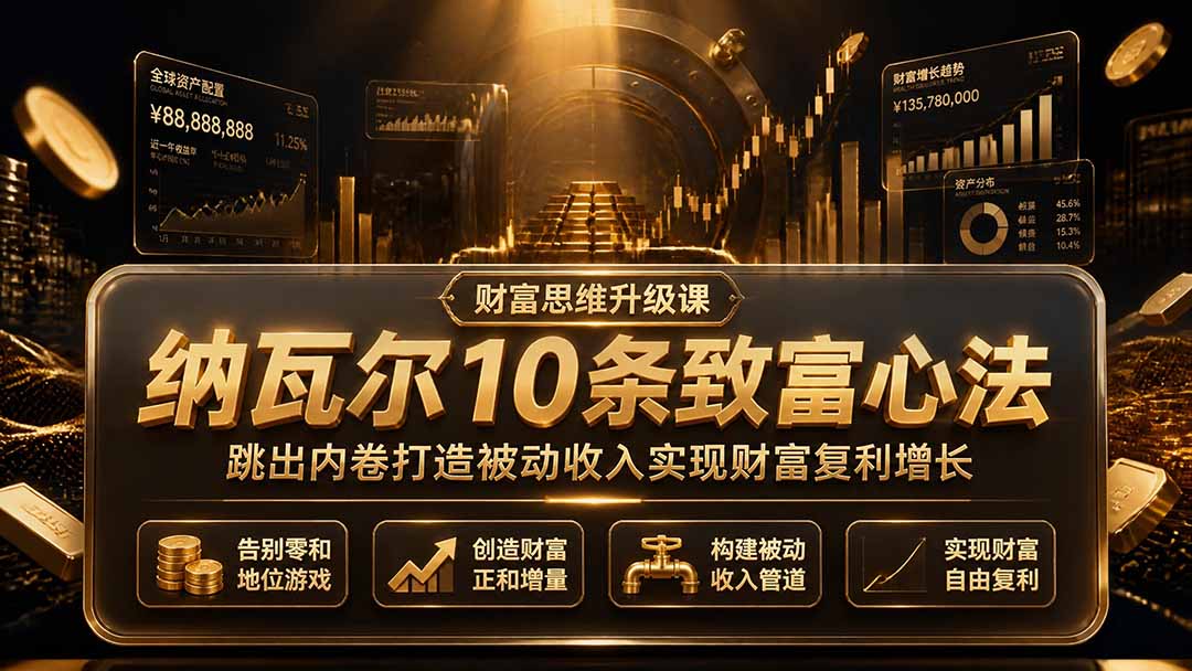付费文章：纳瓦尔10条致富心法，跳出内卷打造被动收入实现财富复利增长-问小徐资源库