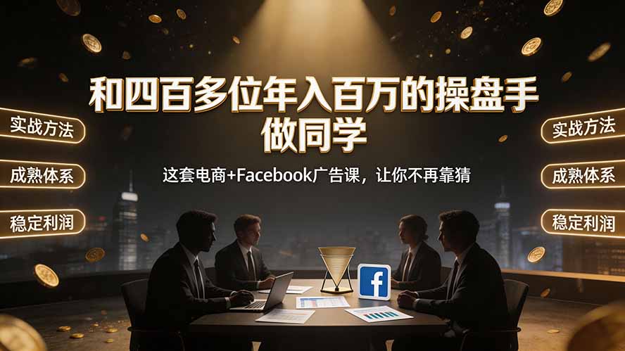 和四百多位年入百万的操盘手做同学——这套电商+Facebook广告课，让你不再靠猜【原创双语字幕】-问小徐资源库