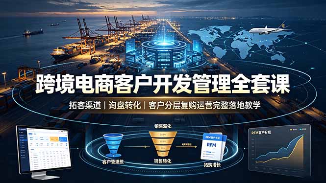 跨境电商客户开发管理全套课·拓客渠道|询盘转化|客户分层复购运营完整落地教学-问小徐资源库