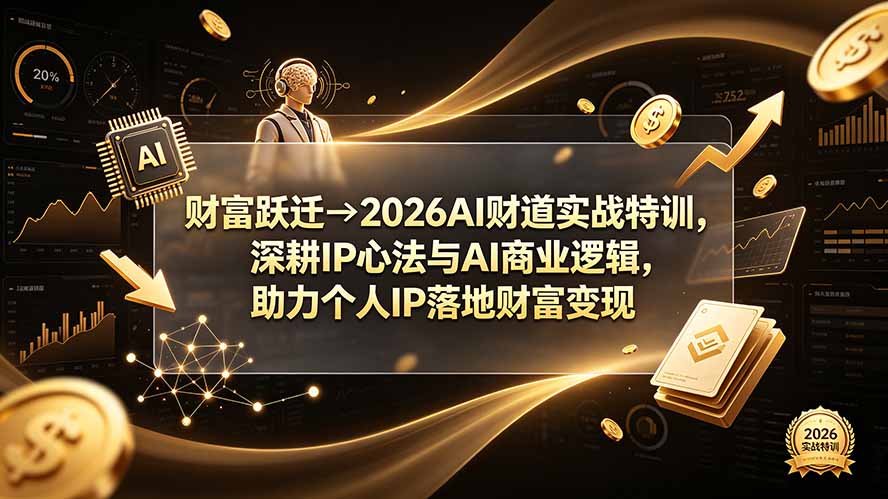 财富跃迁→2026AI财道实战特训，深耕IP心法与AI商业逻辑，助力个人IP落地财富变现-问小徐资源库