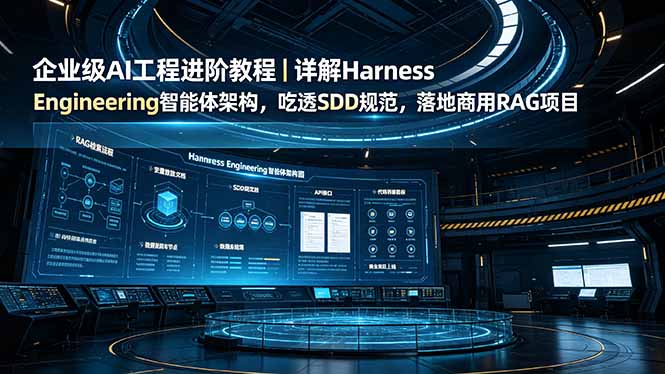 企业级AI工程进阶教程｜详解Harness Engineering智能体架构，吃透SDD规范，落地商用RAG项目-问小徐资源库
