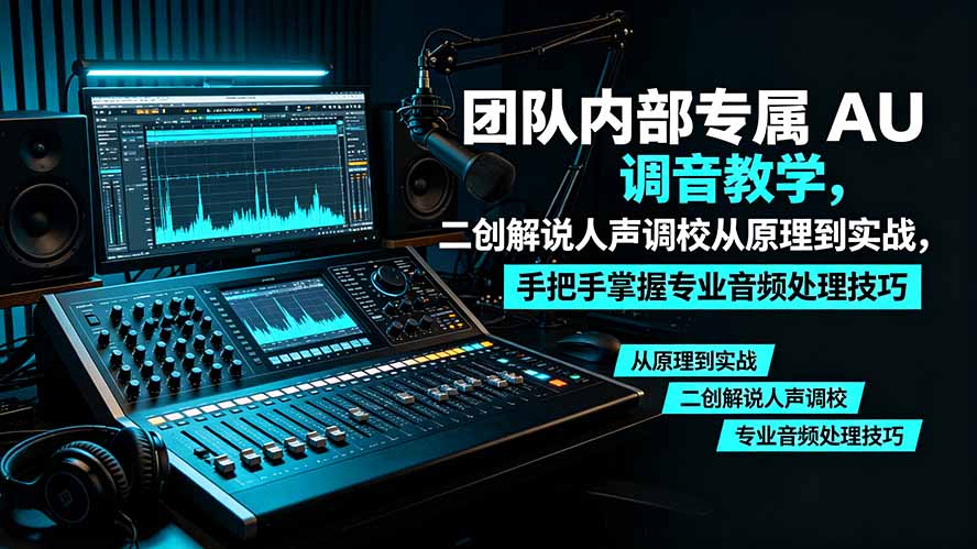 某大佬团队内部专属 AU 调音教学,二创解说人声调校从原理到实战,手把手掌握专业音频处理技巧-问小徐资源库