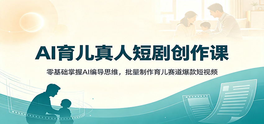 AI育儿真人短剧创作课：零基础掌握AI编导思维，批量制作育儿赛道爆款短视频-问小徐资源库