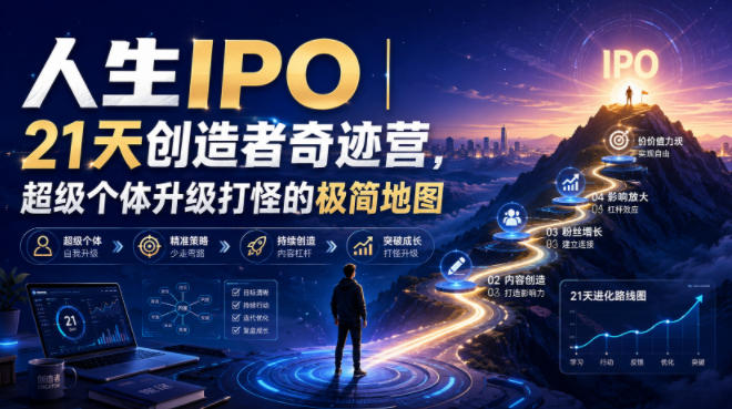 人生IPO︱21天创造者奇迹营,超级个体升级打怪的极简地图-问小徐资源库