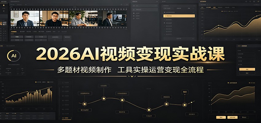 2026AI视频变现实战课:多题材视频制作,工具实操运营变现全流程-问小徐资源库