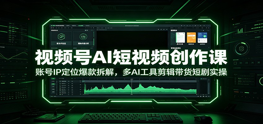 视频号AI短视频创作课：账号IP定位爆款拆解，多AI工具剪辑带货短剧实操-问小徐资源库