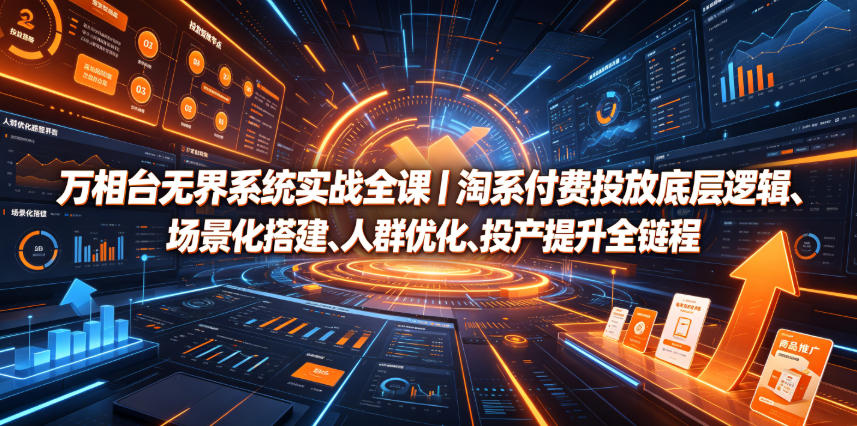 万相台无界系统实战全课|淘系付费投放底层逻辑、场景化搭建、人群优化、投产提升全链路运营教程-问小徐资源库