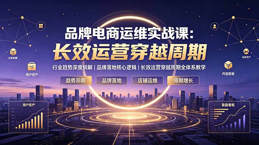 品牌电商运维实战课：行业趋势深度拆解｜品牌落地核心逻辑｜长效运营穿越周期全体系教学-问小徐资源库