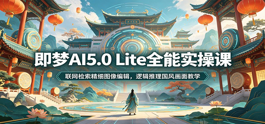 即梦AI5.0 Lite全能实操课：联网检索精细图像编辑，逻辑推理国风画面教学-问小徐资源库
