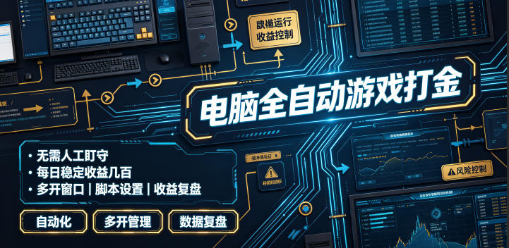 电脑全自动游戏打金,无需人工盯守,每日稳定收益几百!【揭秘】-问小徐资源库