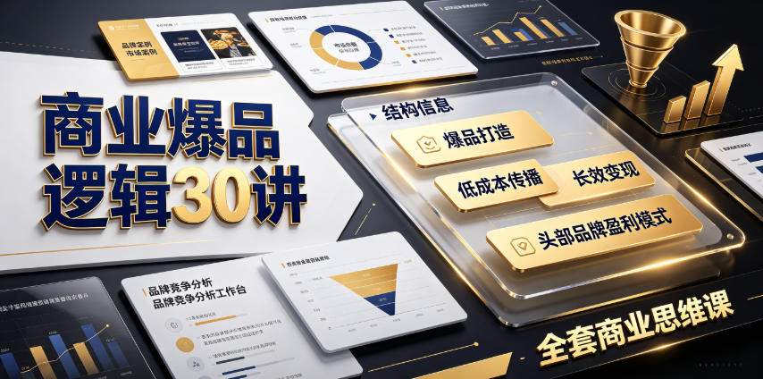 商业爆品逻辑30讲｜拆解各行各业头部品牌盈利模式，吃透爆品打造、低成本传播、长效变现全套商业思维课-问小徐资源库