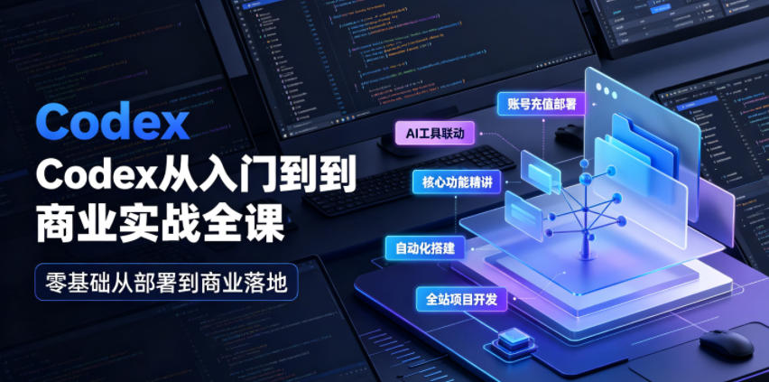 Codex从入门到商业实战全课｜账号充值部署、AI工具联动、核心功能精讲、自动化搭建、全站项目开发零基础教程-问小徐资源库