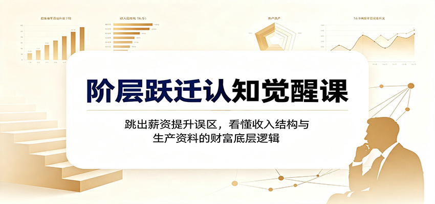 阶层跃迁认知觉醒课：跳出薪资提升误区，看懂收入结构与生产资料的财富底层逻辑-问小徐资源库