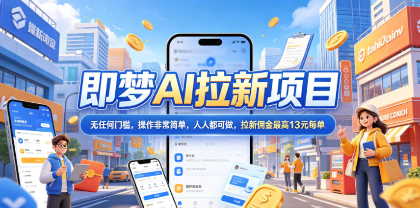 2026年即梦AI拉新项目最新玩法，无任何门槛，操作非常简单，人人都可做，拉新佣金最高13米每单(更新08月07日)-问小徐资源库