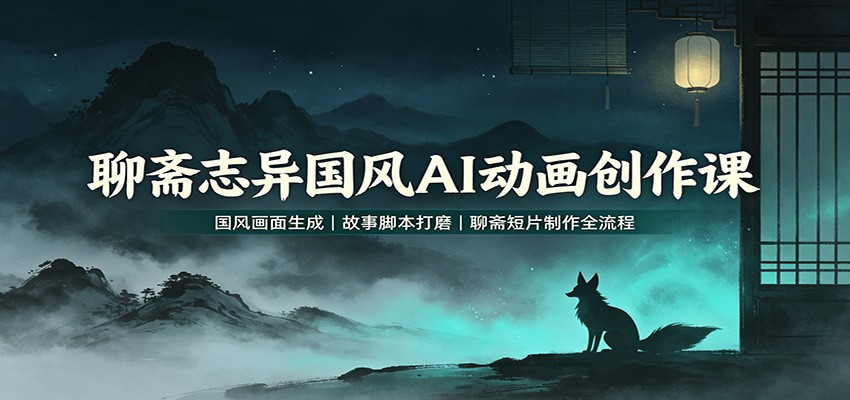 聊斋志异国风AI动画创作课:国风画面生成,故事脚本打磨,聊斋短片制作全流程-问小徐资源库