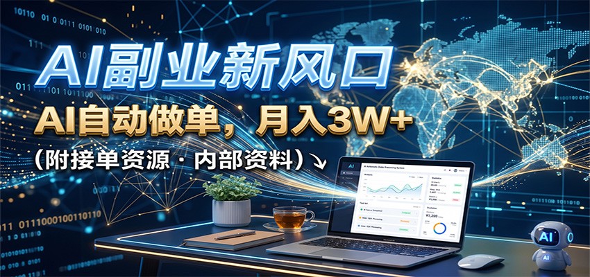 AI副业新风口,AI自动做单,月入3W+,附接单资源-问小徐资源库