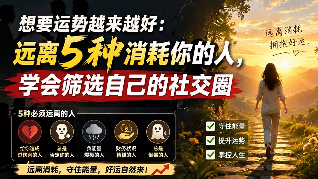 付费文章:想要运势越来越好:远离5种消耗你的人,学会筛选自己的社交圈-问小徐资源库