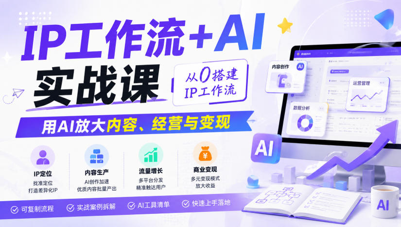 IP工作流+AI实战课,从0搭建IP工作流,用AI放大内容、经营与变现-问小徐资源库
