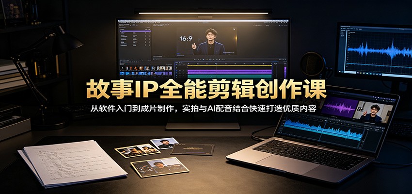 故事IP全能剪辑创作课:从软件入门到成片制作,实拍与AI配音结合快速打造优质内容-问小徐资源库