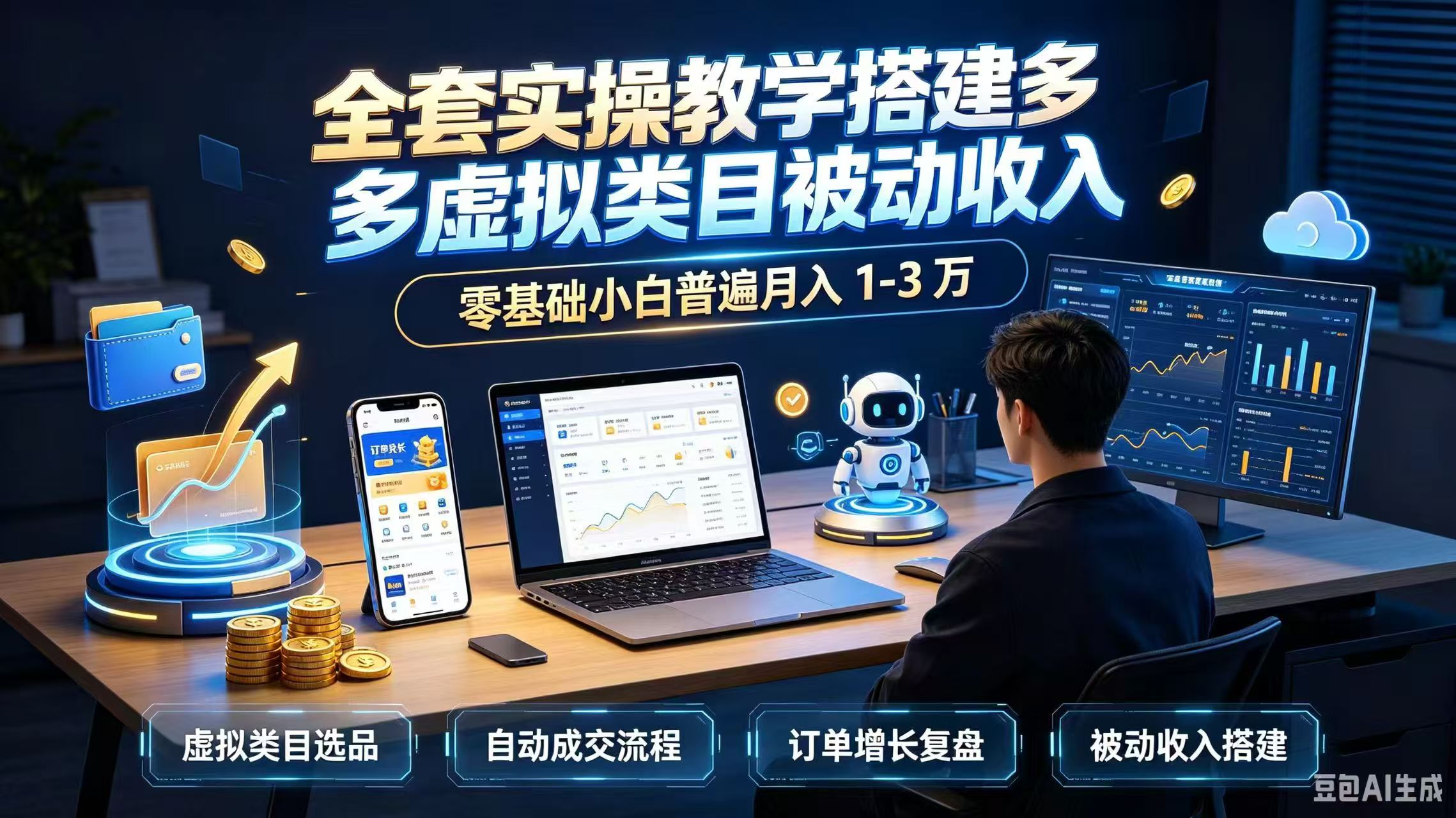 全套实操教学搭建多多虚拟类目被动收入，零基础小白普遍月入 1-3 万-问小徐资源库