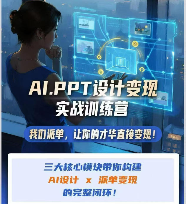 AI+PPT设计变现实战训练营，我们派单，让你的才华直接变现，三大核心模块带你构建Al设计x派单变现的完整闭环-问小徐资源库