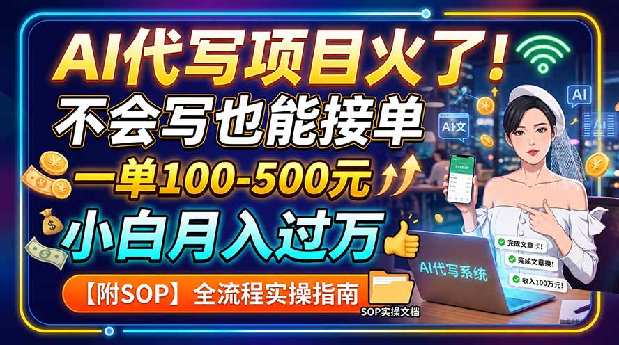 AI代写项目火了!不会写也能接单,一单100-500元,小白月入过万【附SOP】-问小徐资源库