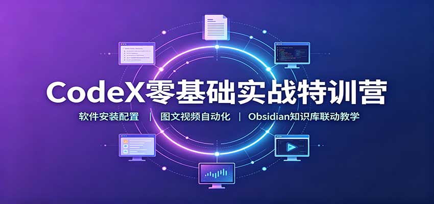 CodeX零基础实战特训营：软件安装配置，图文视频自动化，Obsidian知识库联动教学-问小徐资源库