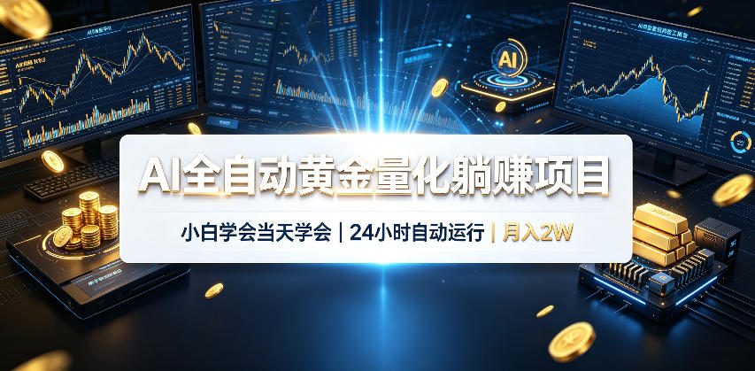 AI全自动黄金量化躺賺项目，24小时自动运行，月入2W！-问小徐资源库