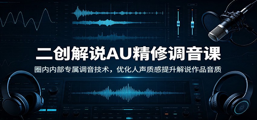 二创解说AU精修调音课:圈内内部专属调音技术,优化人声质感提升解说作品音质-问小徐资源库
