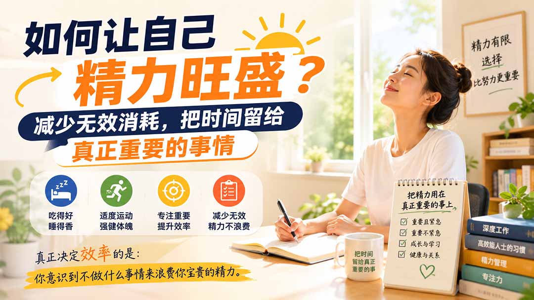 付费文章：如何让自己精力旺盛？减少无效消耗，把时间留给真正重要的事情-问小徐资源库