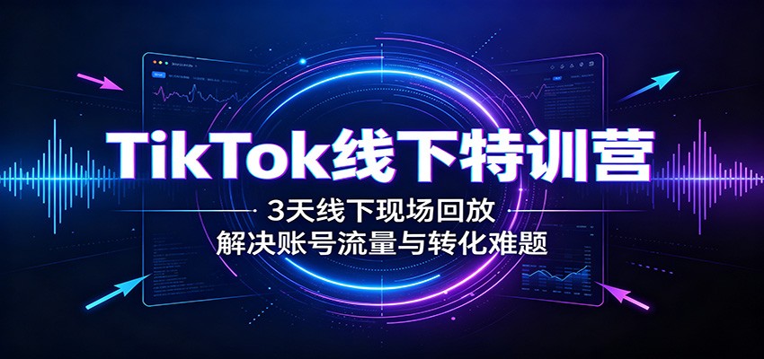 TikTok线下特训营：3天线下现场回放，解决账号流量与转化难题-问小徐资源库