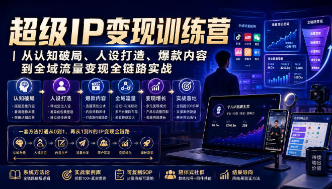 超级IP变现训练营｜从认知破局、人设打造、爆款内容到全域流量变现全链路实战-问小徐资源库