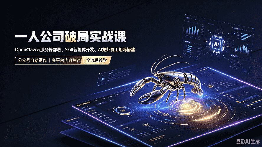 一人公司破局实战课｜OpenClaw云服务器部署、Skill智能体开发、AI龙虾员工矩阵搭建，公众号自动写作与多平台内容…-问小徐资源库