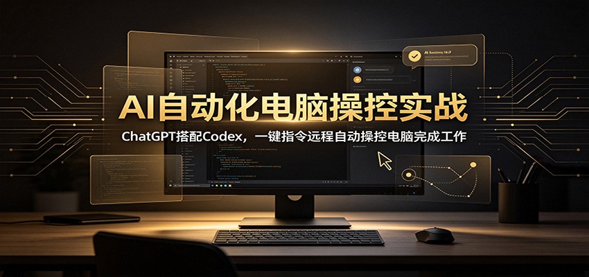 AI自动化电脑操控实战：ChatGPT搭配Codex，一键指令远程自动操控电脑完成工作-问小徐资源库