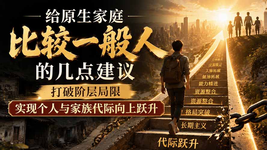 付费文章：给原生家庭比较一般人的几点建议，打破阶层局限，实现个人与家族代际向上跃升-问小徐资源库