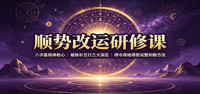 顺势改运研修课:八字喜用神核心,破除补五行三大误区,得令得地得势完整判断方法-问小徐资源库